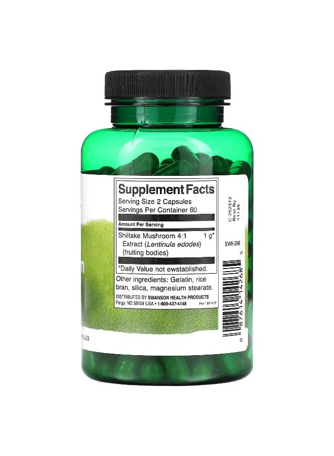 Swanson, Shiitake Mushroom Extract, 500 mg, 120 Capsules - Image 2