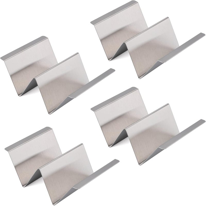 YellRin Stainless Steel Taco Holder Stand Set of 4 - Stylish Rack Holds Up to 2 Tacos Each,Stylish Taco Rack with Handles - Image 1