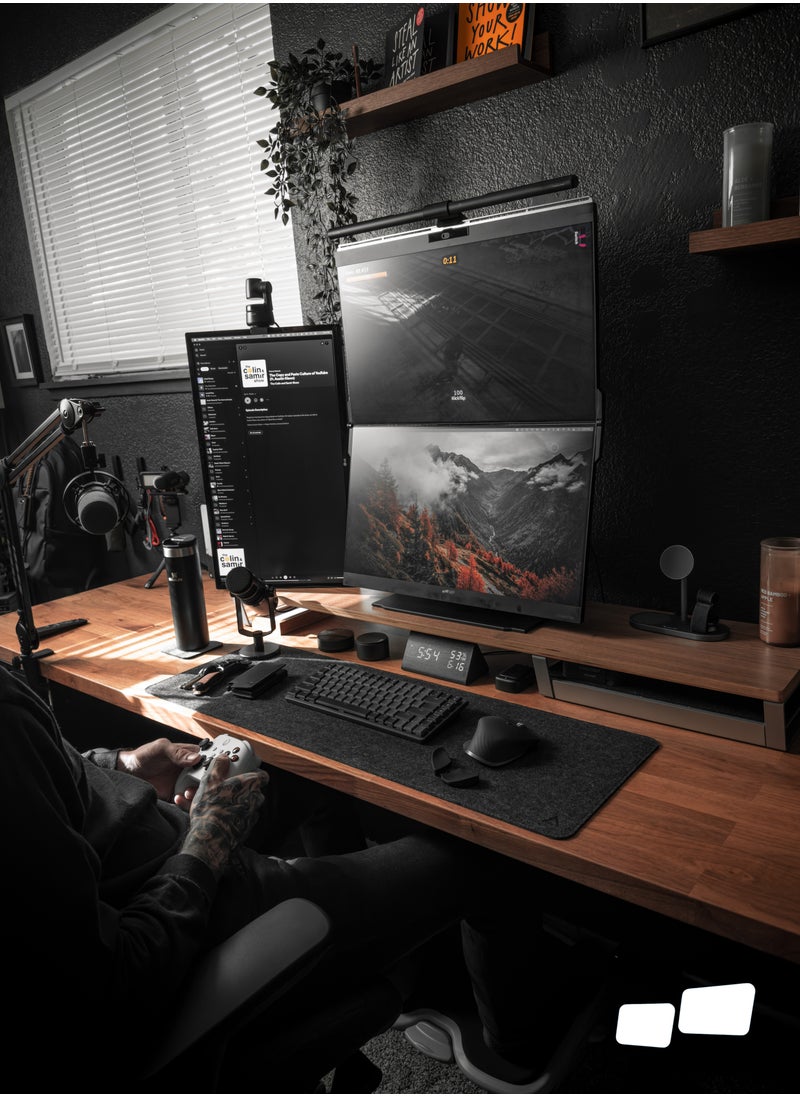 Mobile pixel - Geminos T | Dual 24-inch Stacked Monitors Touchscreen, 1080P Webcam&Speakers, 65W USB-C Charging, Vertical Desktop Monitor, Built-in Hub, HDMI/USB-A/USB-C, Fully Adjustable (2 Monitors) - Image 1
