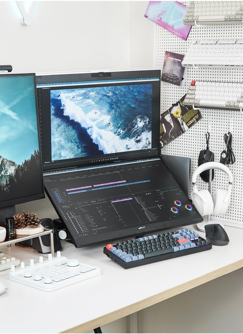 Mobile pixel - Geminos T | Dual 24-inch Stacked Monitors Touchscreen, 1080P Webcam&Speakers, 65W USB-C Charging, Vertical Desktop Monitor, Built-in Hub, HDMI/USB-A/USB-C, Fully Adjustable (2 Monitors) - Image 1