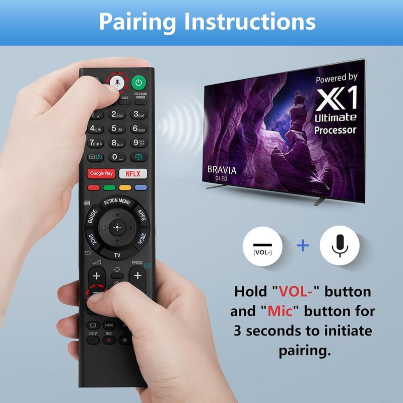 OMAIC Voice Replacement Remote for Sony TVs - Compatible with Sony Bravia 4K UHD LED LCD HD Smart TVs - Image 5