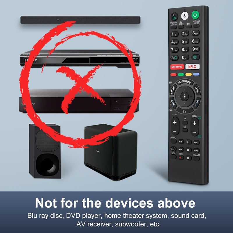 OMAIC Voice Replacement Remote for Sony TVs - Compatible with Sony Bravia 4K UHD LED LCD HD Smart TVs - Image 3
