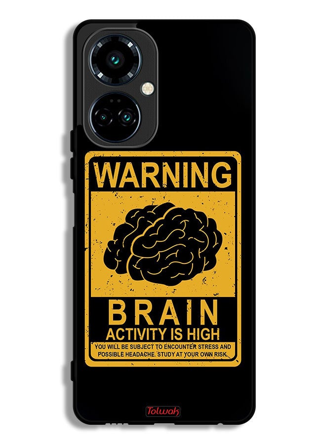 Tolwak Tecno Camon 19 Pro Protective Case Cover Warning Brain Activity Is High - Image 1