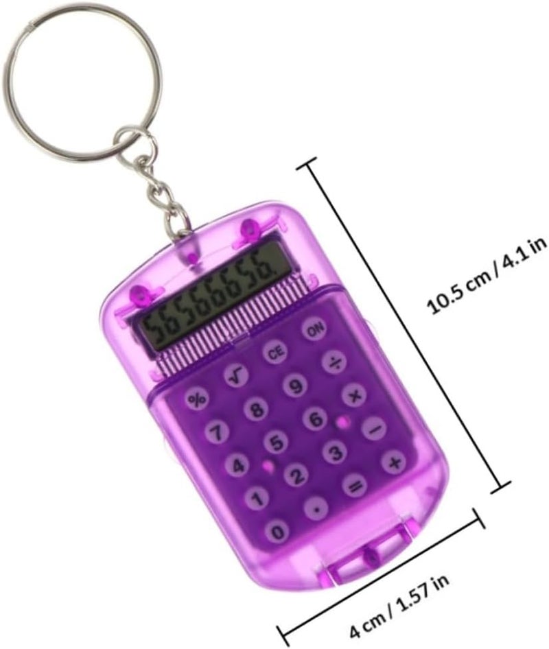 4pcs Mini Ring-Shaped Calculators Portable Keychain Tiny Electronic Calculators for Abs Material Lightweight Pocket for School Office Use - Image 2