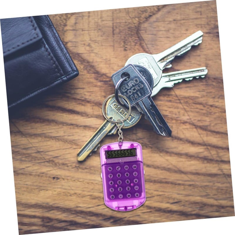 4pcs Mini Ring-Shaped Calculators Portable Keychain Tiny Electronic Calculators for Abs Material Lightweight Pocket for School Office Use - Image 5