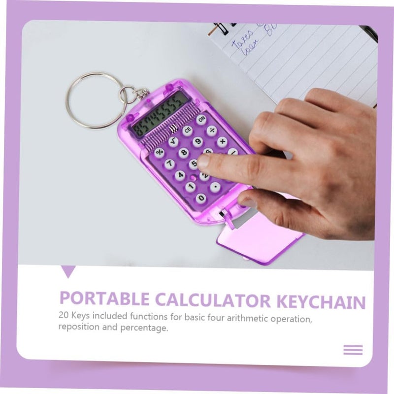 4pcs Mini Ring-Shaped Calculators Portable Keychain Tiny Electronic Calculators for Abs Material Lightweight Pocket for School Office Use - Image 4