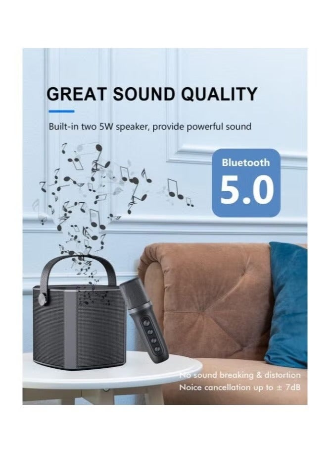 JAJEEK YS-102 Bluetooth Karaoke Speaker with Wireless Microphone – Portable Family KTV System with Reverb, Vocal Cut, Tone Control, and USB/TF/AUX/Bluetooth Support – Rechargeable Battery for Home, Outdoor, and Kids Parties - Image 2