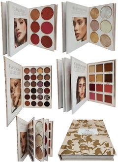 Red Apple Professional Make UP Kit + 12 Shades Concealer & Blusher Multicolour + 80-Piece Make Up Remover Wet Wipes White + The Brow Glue Instant  - Image 2