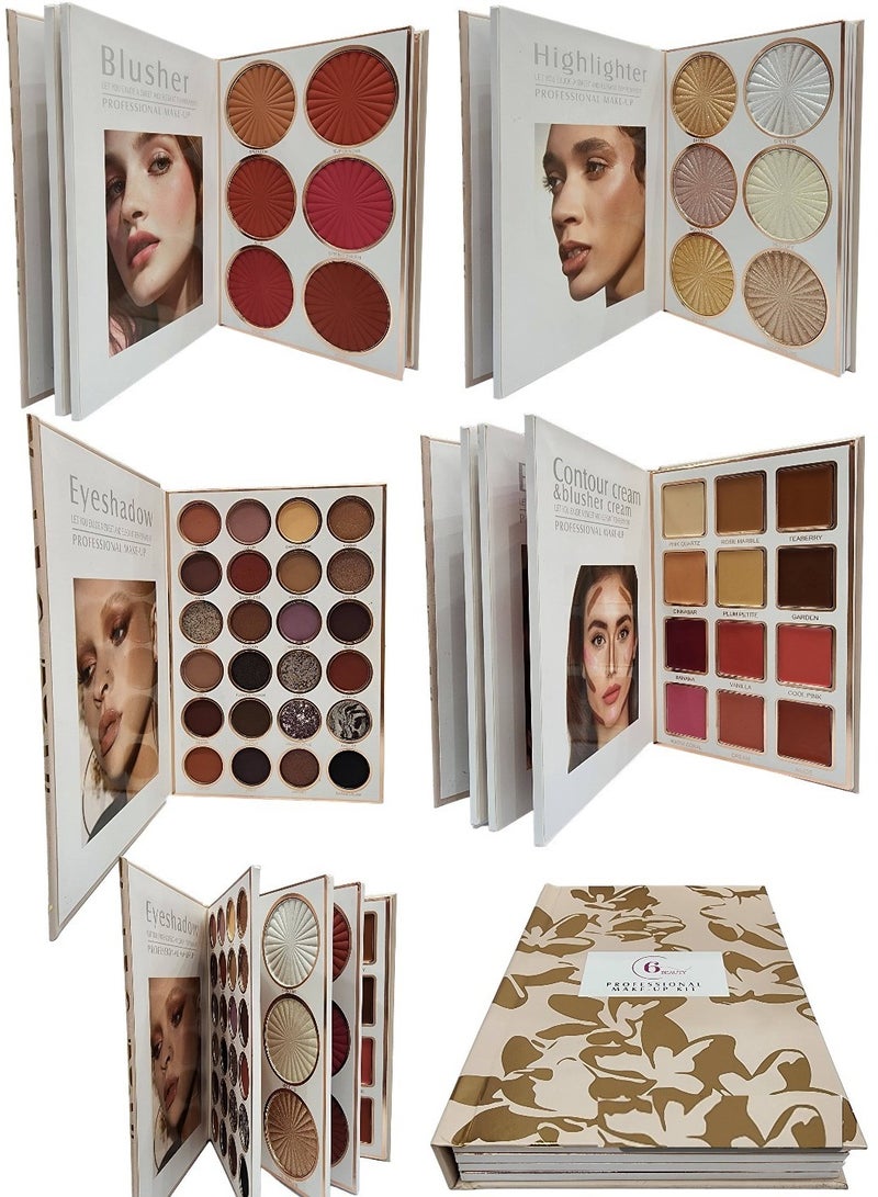 Red Apple Professional Make UP Kit + 12 Shades Concealer & Blusher Multicolour + 80-Piece Make Up Remover Wet Wipes White + The Brow Glue Instant - Image 2