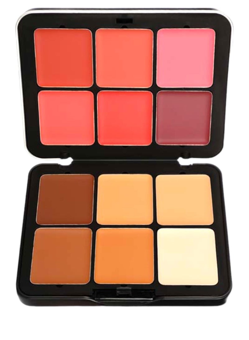 Red Apple Professional Make UP Kit + 12 Shades Concealer & Blusher Multicolour + 80-Piece Make Up Remover Wet Wipes White + The Brow Glue Instant - Image 4
