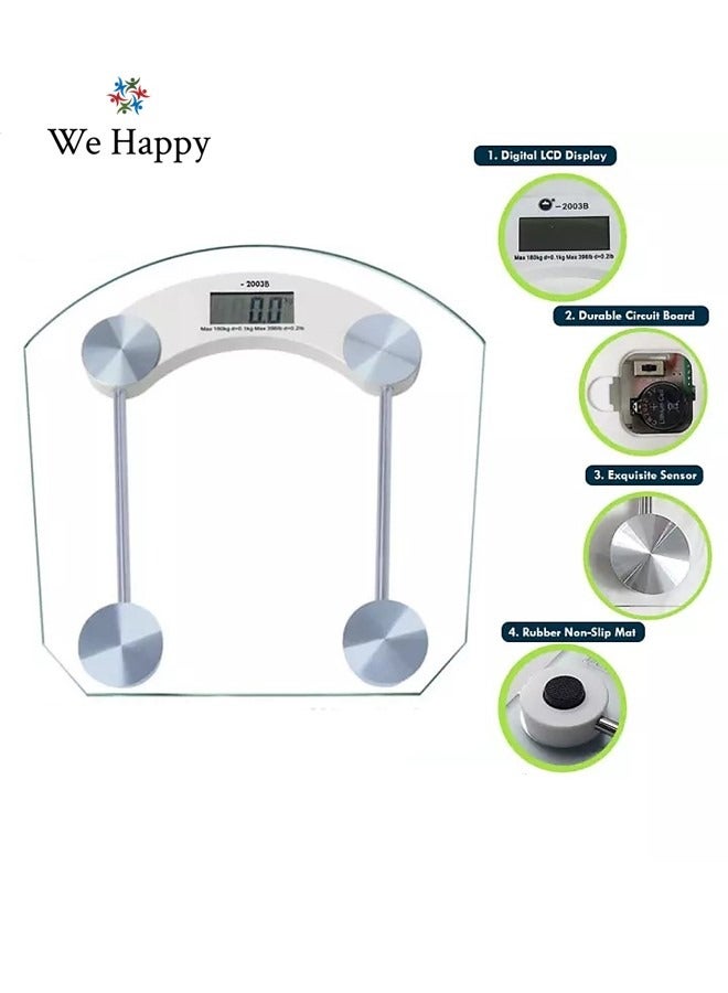 We Happy Personal Digital Weighing Scale Machine, Home Use Bathroom Weight Tool & Fitness Tracker  - Image 3