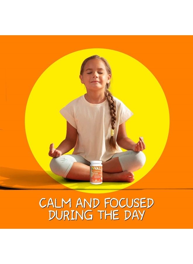 VAL Chewable Magnesium for Kids, Relaxation and Calm Formula, Glycinate, Citrate, Taurate, Vitamin B6, D, C, Natural Orange Flavor, Sugar Free, Gluten Free, Non-GMO, 60 Chewable Tablets - Image 4