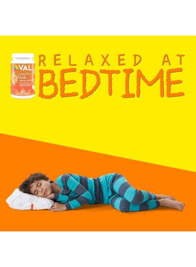 VAL Chewable Magnesium for Kids, Relaxation and Calm Formula, Glycinate, Citrate, Taurate, Vitamin B6, D, C, Natural Orange Flavor, Sugar Free, Gluten Free, Non-GMO, 60 Chewable Tablets - Image 5