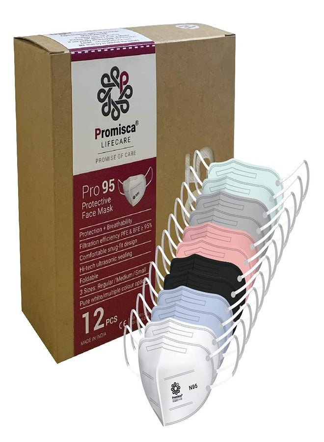 بروميسكا قناع الوجه بروميسكا N95 للرجال والنساء والأطفال بألوان متعددة و3 مقاسات، مزود بحلقة للأذن وحلقة للرأس. - Image 1