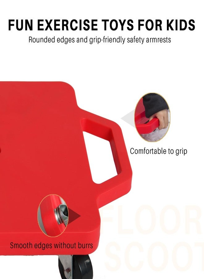 romrex 2 Plastic Scooter Boards with Handles for Kids Sitting and Sports Training, with 1 Ring, 2 Ropes and 4 Beanbags, Indoor and Outdoor Play - Image 2