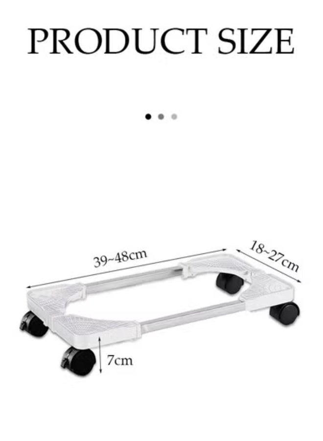 DUNISO Mobile CPU Stand,Computer Mobile Cart Holder with 4 Locking Caster Wheels，Adjustable PC Stand for Most Desktop Towers，Under Desk Tower Stand for Gaming, Office，White  - Image 2