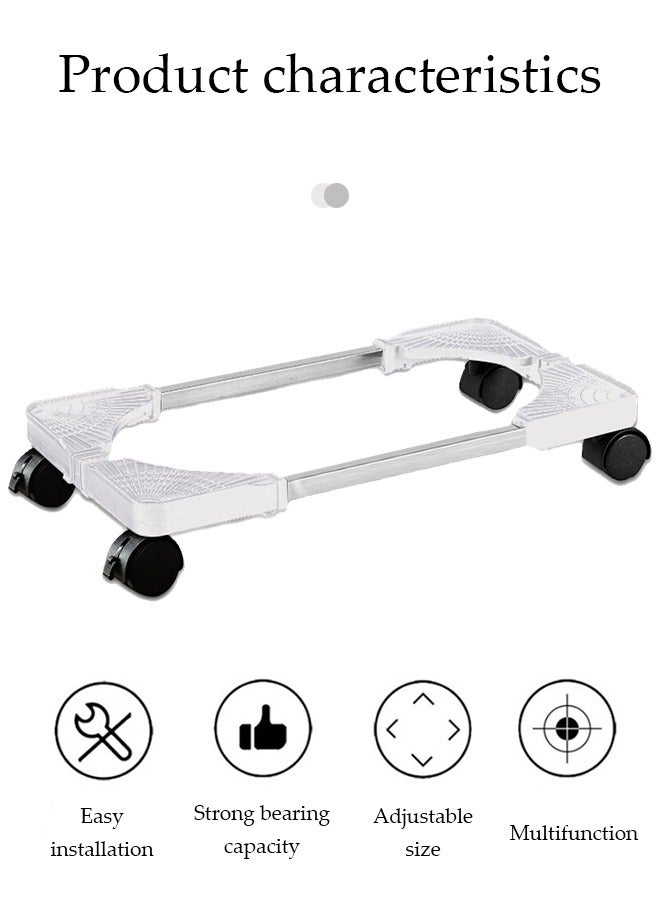 DUNISO Mobile CPU Stand,Computer Mobile Cart Holder with 4 Locking Caster Wheels，Adjustable PC Stand for Most Desktop Towers，Under Desk Tower Stand for Gaming, Office，White  - Image 4