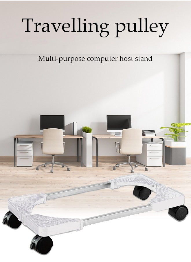 DUNISO Mobile CPU Stand, Adjustable Computer Tower Stand,Under Desk CPU Holder,Adjustable Width, With 4 Locking Caster Wheels,Fits Most PC  - Image 3