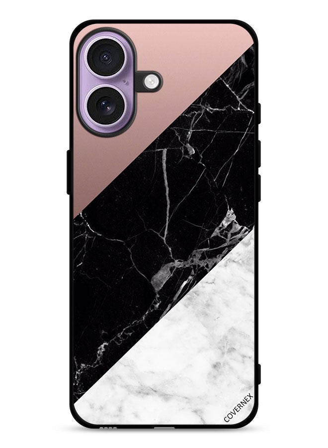 Covernex Apple iPhone 17 Protective Case Cover Marble & Plain Combination Pattern - Image 1