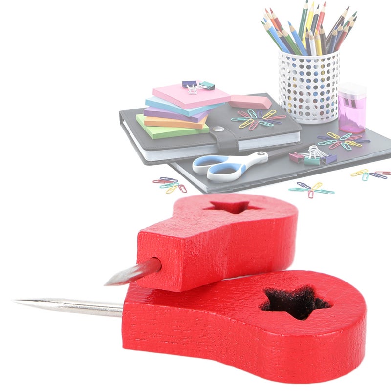 40Pcs Red Map Shape Thumb Tack Fixing Accessories School Stationery Office Supplies - Image 4