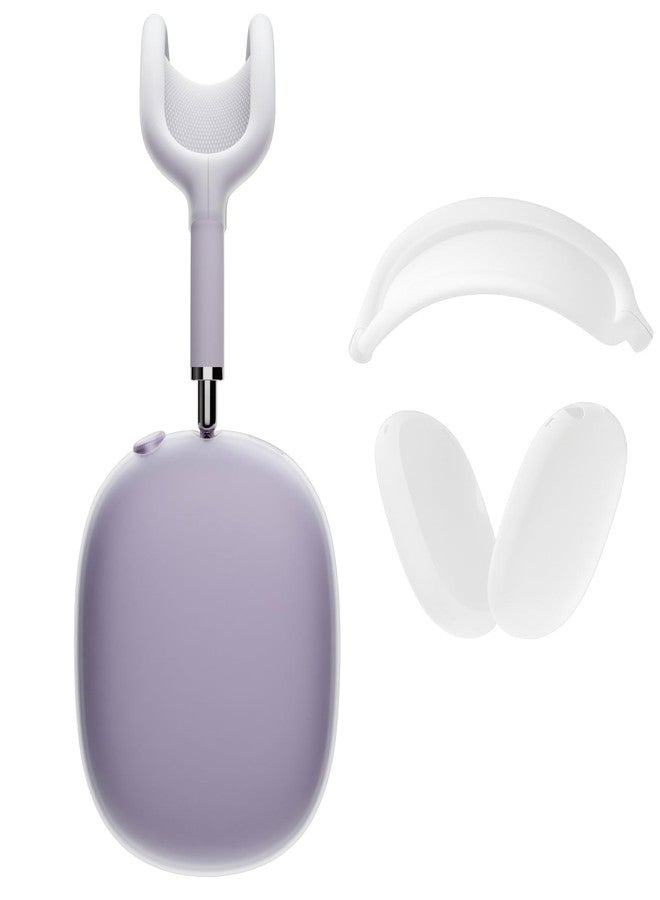 Vsagier Case Ear Cover for AirPods Max Headphones for Airpod Max Accessories(USB-C/Lightning)(2024/2020), 2 Set of Headband Cover and Clear Soft TPU Ear Cups Sheel,Scratch Resistant and Condensation Resistant - Image 1