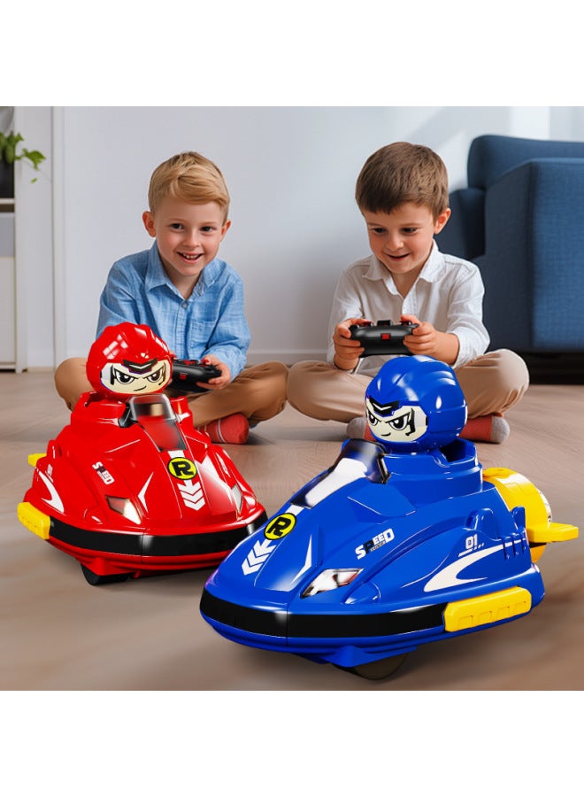 Children's Double Remote Control Battle Spray Bumper Car Parent-child Interaction Kart Drift Collision Ejection Toy-Color:Single Remote Control Drifting Bumper Car-blue [color Box]-Proportion:Standard [a Set Of Body Lithium Batteries]  - Image 5