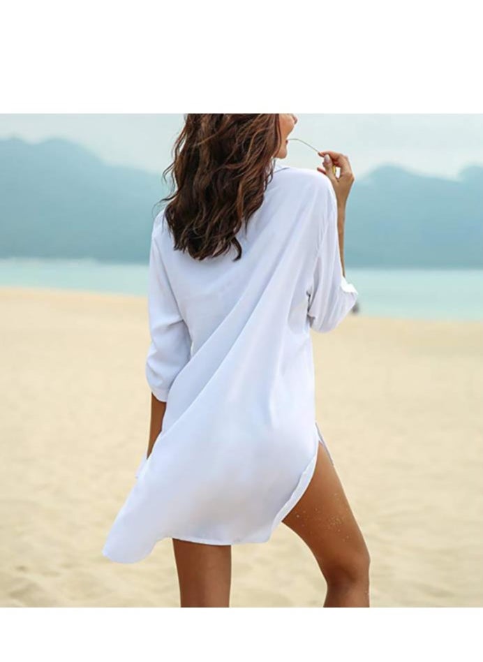 Generic - Stylish Beach Summer T-shirt For Everyday Wear With A Breathable Blouse In Women's White - Image 1