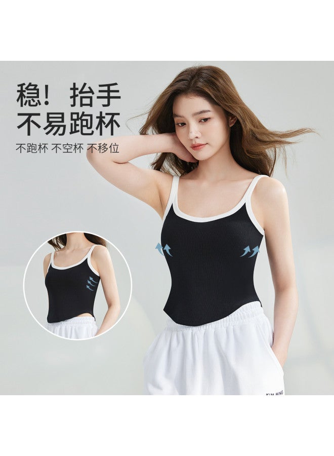 MIIOW Fashion Color-Blocking Built-In Bra Cami Top For Women, Versatile Basic Layering Tank, Wearable As Outerwear - Image 5