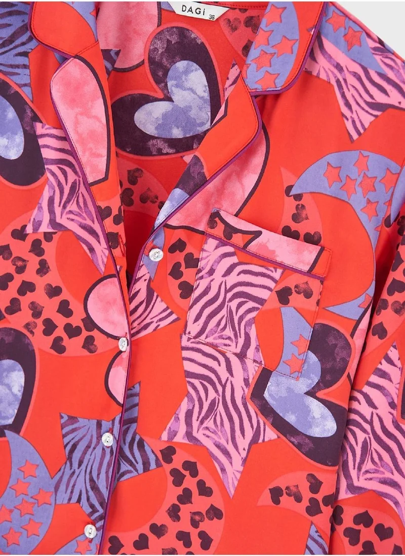 dagi Printed Button Down Shirt