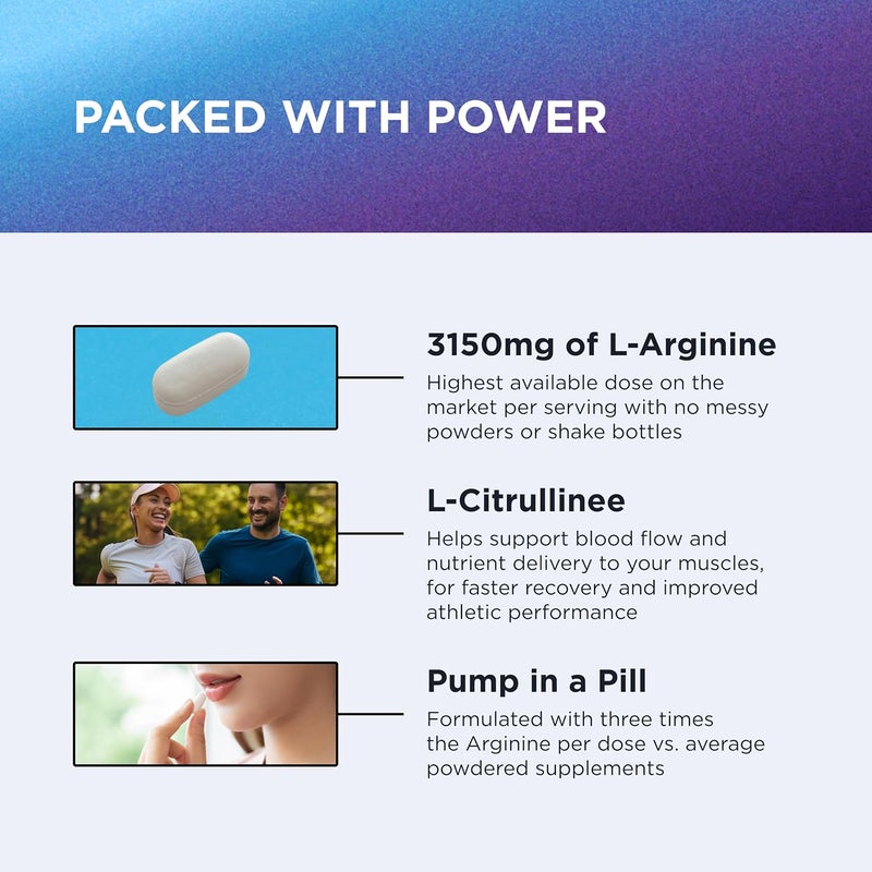 DR EMIL NUTRITION Dr Emil  Elite L Arginine 3150mg  LCitrulline Highest Dose  Nitric Oxide Supplement for Vascularity Endurance and Heart Health AAKG and HCL  90 Tablets - Image 5