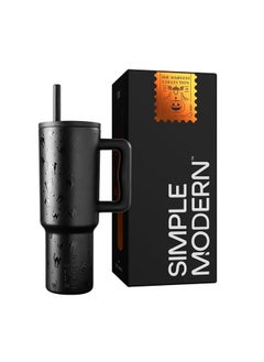 Simple Modern Simple Modern Halloween 40 oz Tumbler with Handle and Straw Lid | Leak-Proof Insulated Stainless Steel Water Bottle Travel Mug | Gifts for Women Men Him Her | Trek Signature | Black Cats  - Image 1