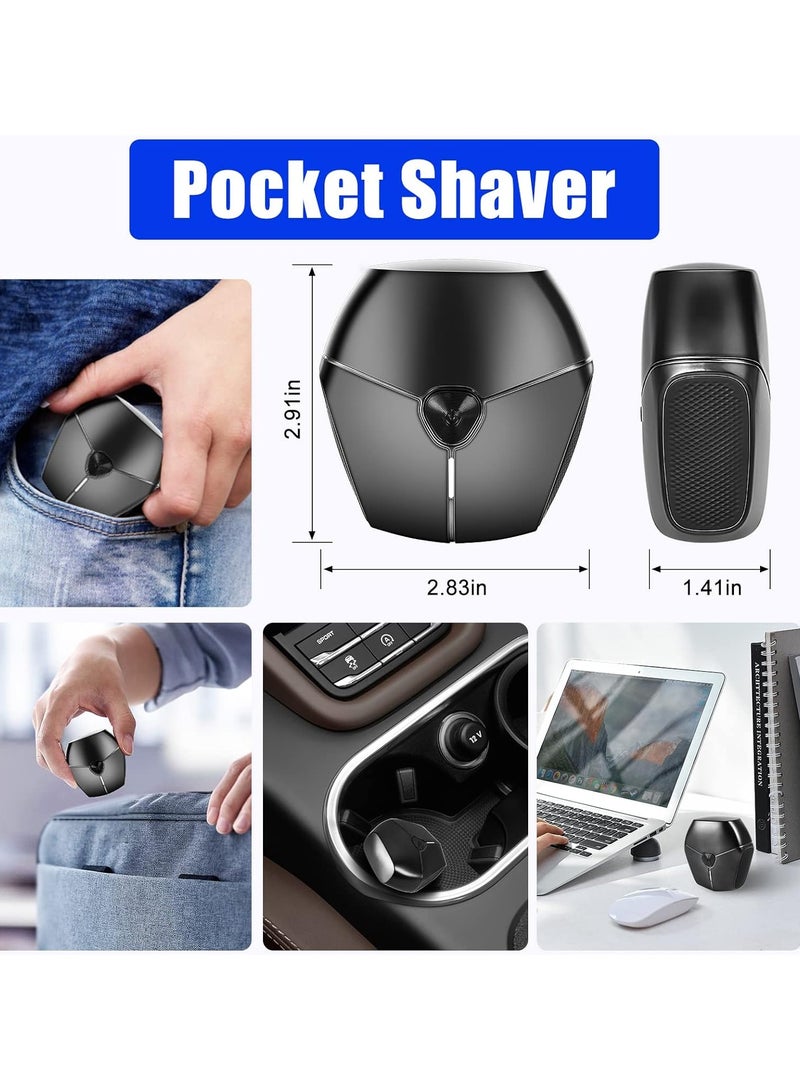 SOLARAE Portable USB Mini Electric Shaver, Waterproof Pocket Size Razor, Wireless Rotary Shaver - Image 4