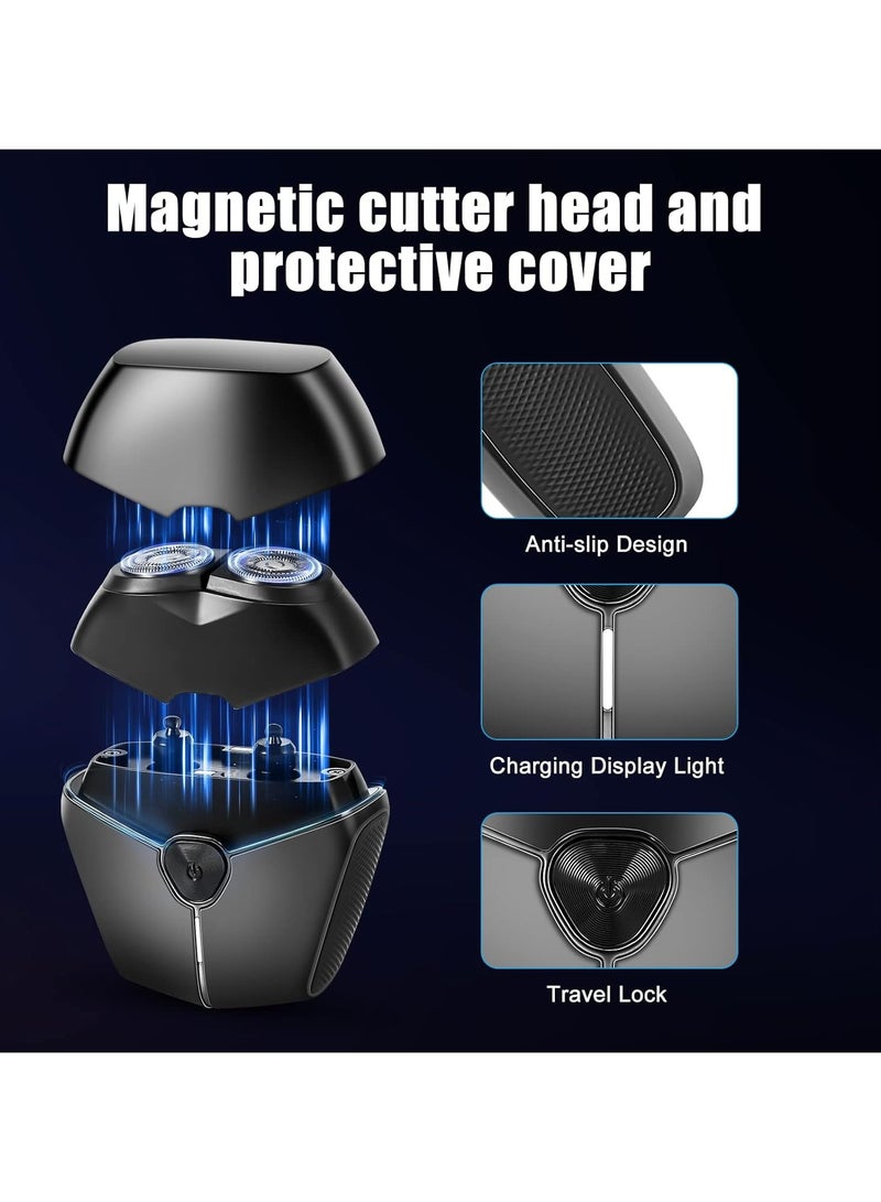 SOLARAE Portable USB Mini Electric Shaver, Waterproof Pocket Size Razor, Wireless Rotary Shaver - Image 5