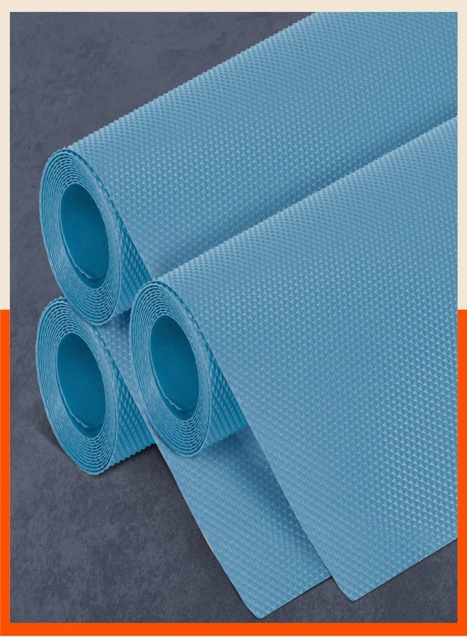 Bathla Multipurpose Shelf Liner Pack of 3 - (45cm x 150cm) Kitchen, Drawer, Table, Fridge | Temperature Resistant | Multipurpose, Reusable | Diamond Textured | Non-Slip (Vega, 380 GSM, Blue) - Image 1