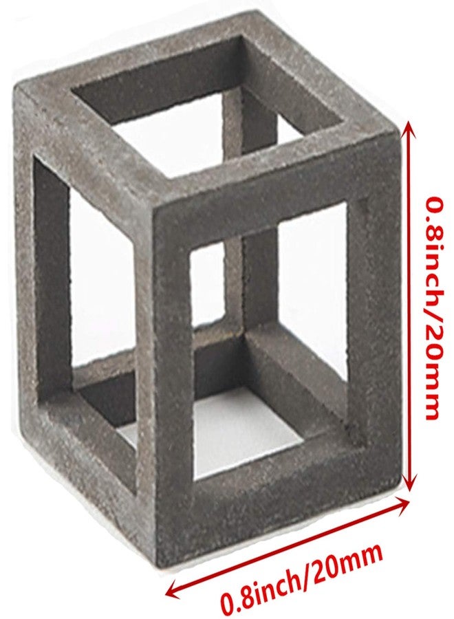 XMHF 5Pcs Ceramic Aquarium Small Fish Shrimp Crayfish Breeding Cube Block Shelter Gray - Image 2