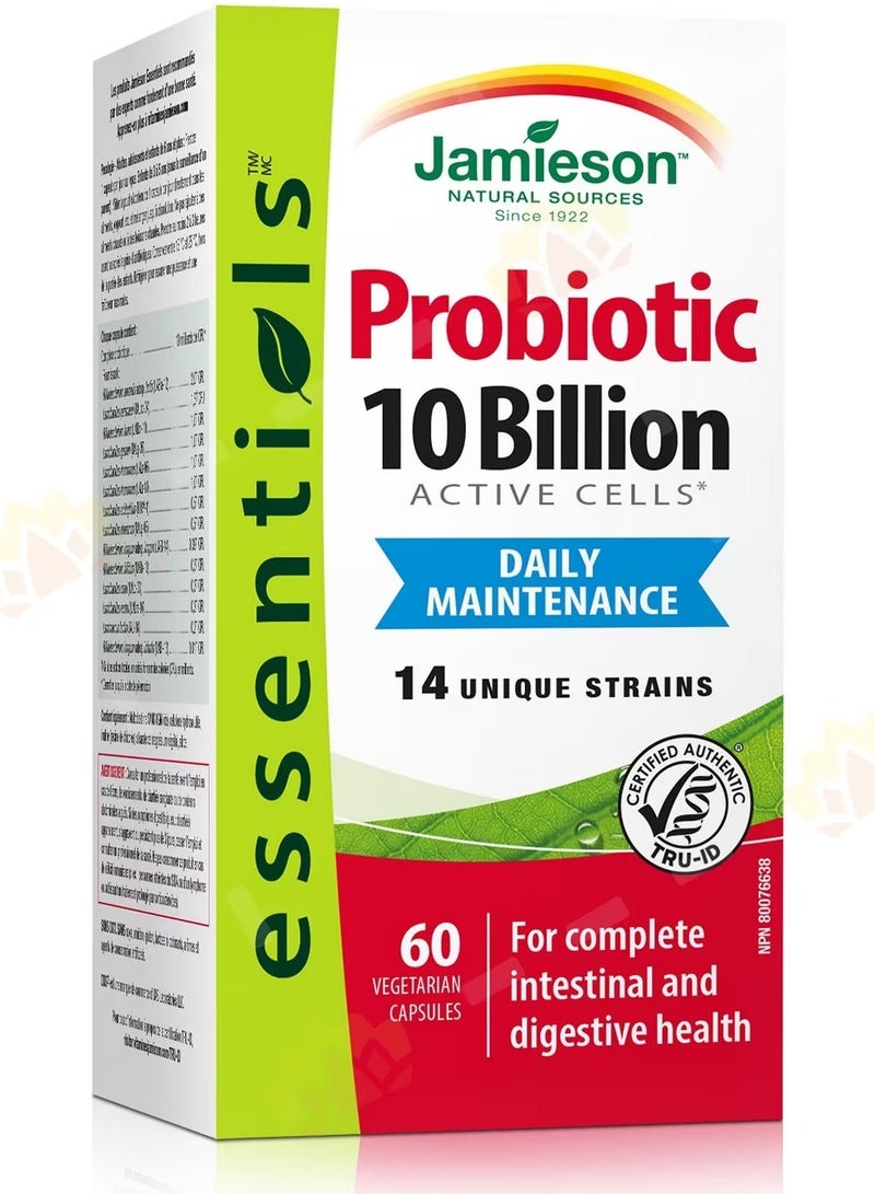 Jamieson Probiotic Capsules 10 Billion Active Cells, 60 Capsules