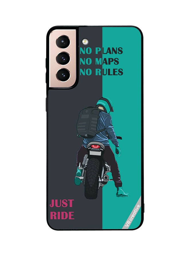 VR CREATIVE Protective Case Cover For Samsung Galaxy S21 Plus 5G Just Ride Design Multicolour - Image 1
