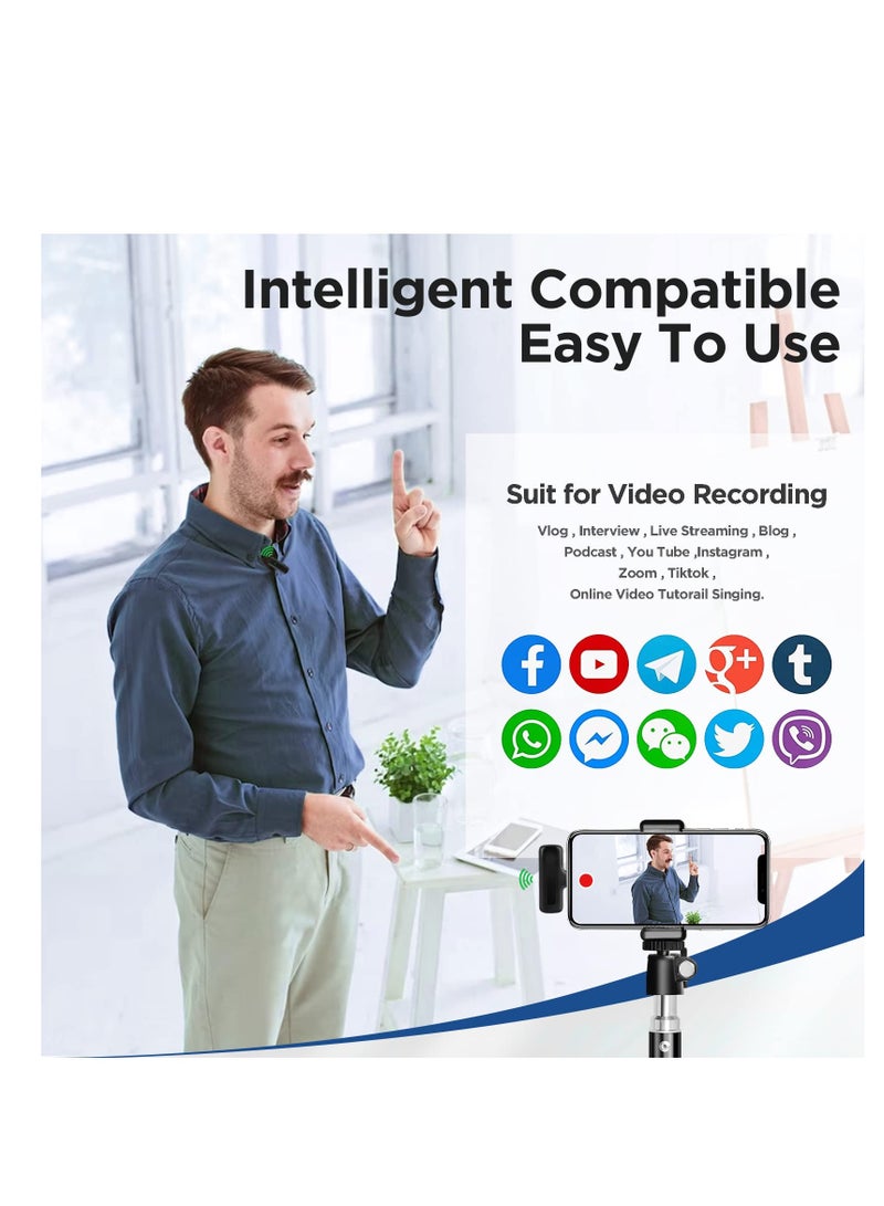 SYOSI Wireless Lavalier Microphone, for iPhone iPad, Dual Clip on Lapel Mic with Charging Case, Plug-Play Mini Wireless Microphones with Noise Reduction for Video Recording, Live Streaming, YouTube - Image 5