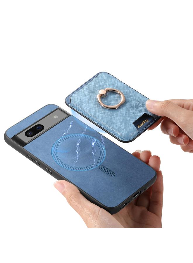 Zaboon Case For Google Pixel 7 Retro Cross Leather Ring Vertical Insert Card Bag MagSafe Phone Case - Image 5