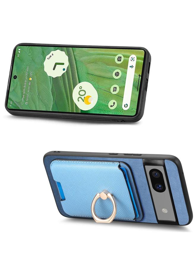 Zaboon Case For Google Pixel 7 Retro Cross Leather Ring Vertical Insert Card Bag MagSafe Phone Case - Image 4