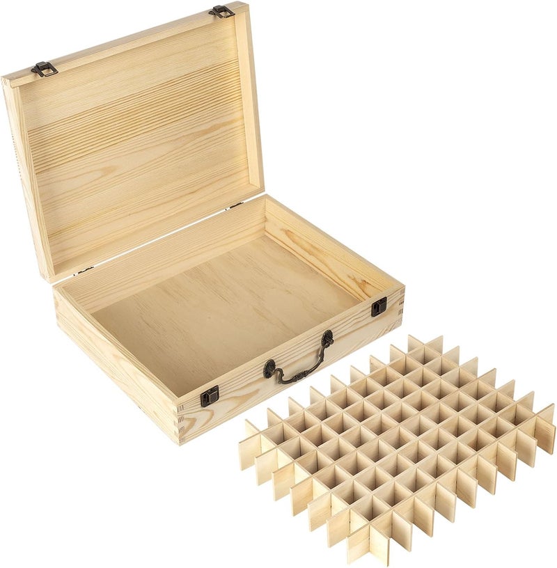 Guolich Essential Oils Storage Box Wooden Essential Oils Display Organiser 80 Compartments Stand Holder for 15ml Bottles Nail Polish Collection with Lid - Image 5