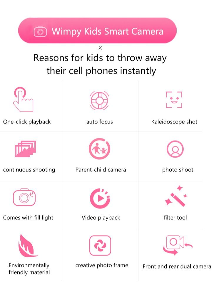 GULFLINK Kids Camera For Girls And Boys Pink - Image 2