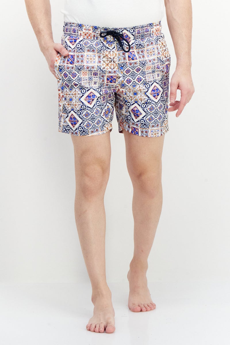 Ike Behar Men Allover Print Board Shorts Swimwear, Multicolor - Image 1