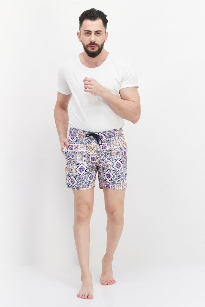 Ike Behar Men Allover Print Board Shorts Swimwear, Multicolor - Image 3