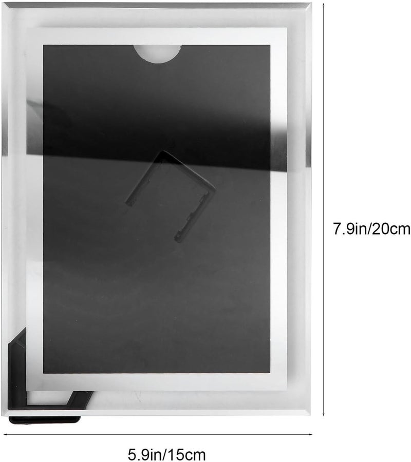 Glass Photo Frame 6-inch Crystal Certificate Picture Holder Classic Double Frame Home Tabletop Display 10.2 X 15.3 Cm Photo Holder - Image 2