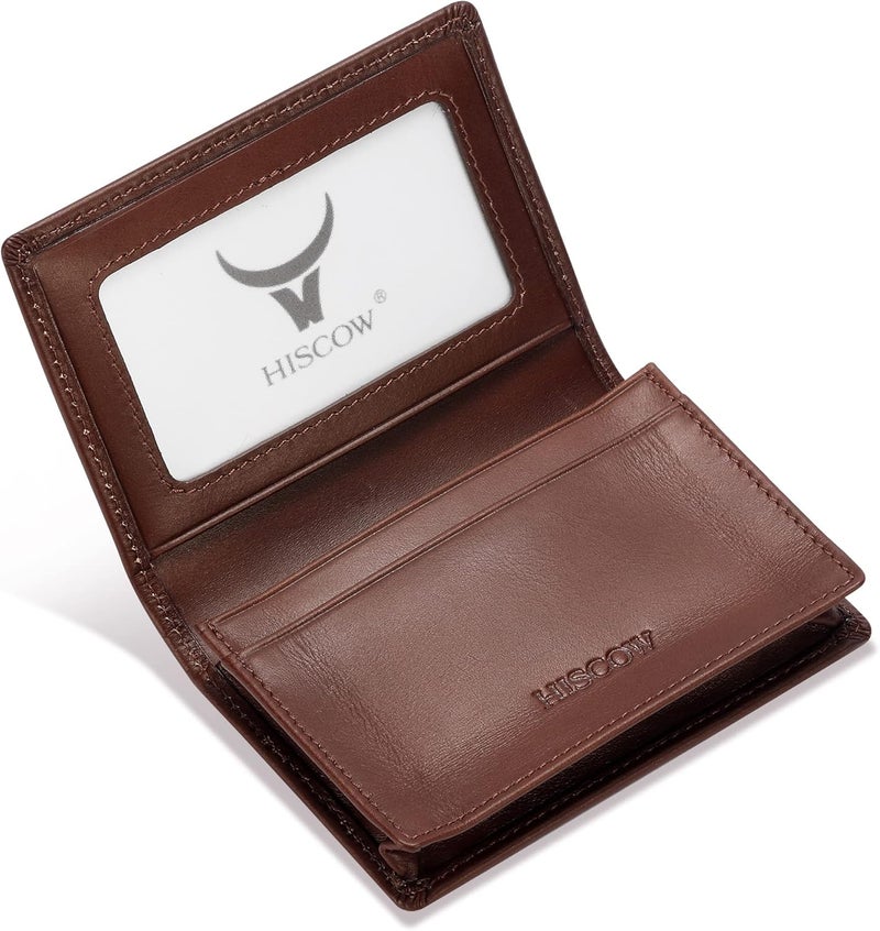 HISCOW Leather Business Card Case Holder for Men & Women, Italian Calfskin - Image 1
