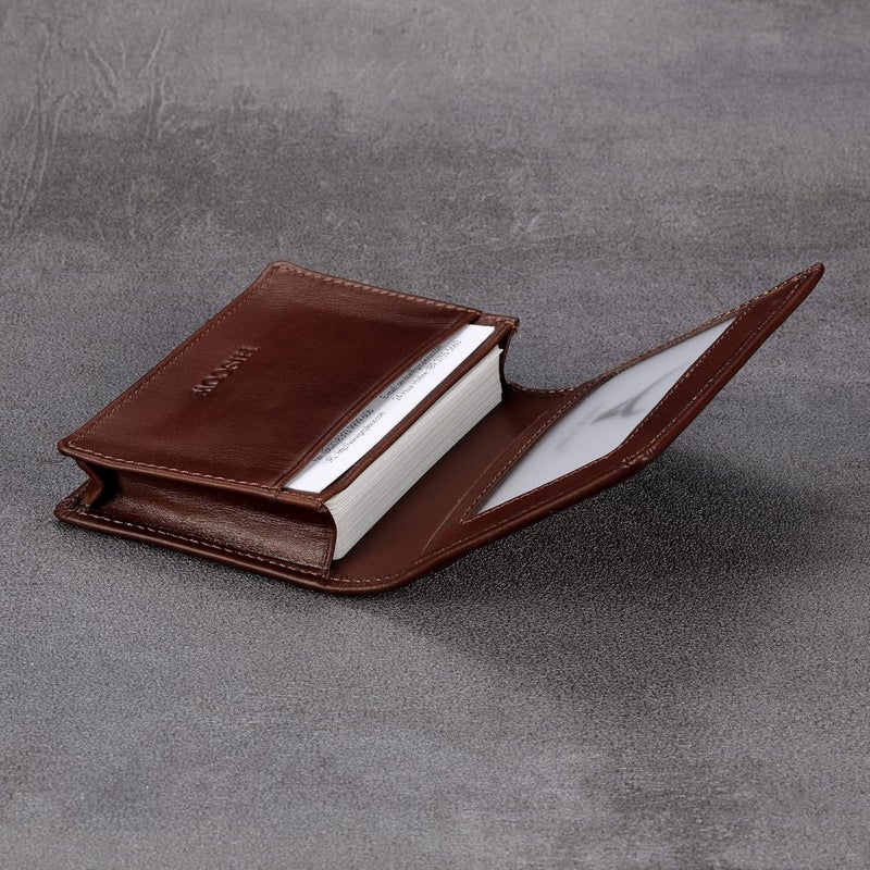 HISCOW Leather Business Card Case Holder for Men & Women, Italian Calfskin - Image 4