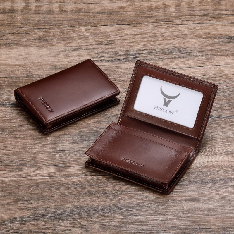 HISCOW Leather Business Card Case Holder for Men & Women, Italian Calfskin - Image 2