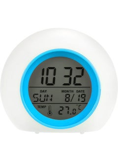 Colour Changing LED Digital Alarm Clock Blue/White 15x12x13cm