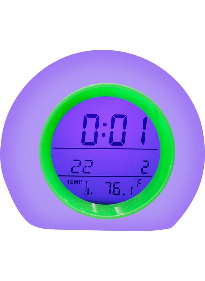 NIBEMINENT - Colour Changing LED Digital Alarm Clock Blue/White 15x12x13cm - Image 1